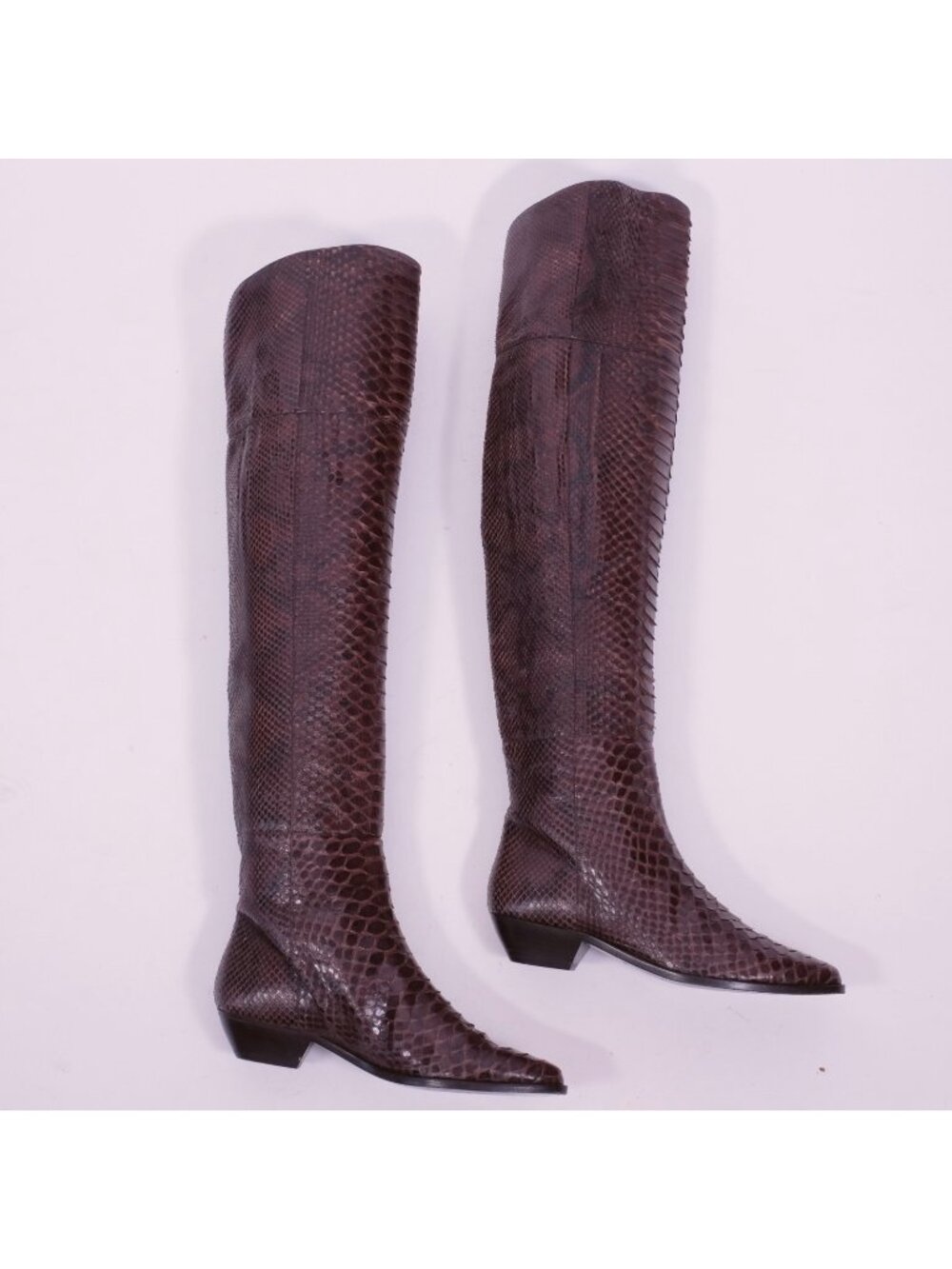 Michael Kors Collection over knee thigh boots shoes 38.5 python snakeskin $5k